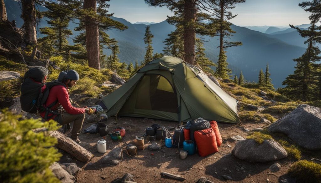 Efficient ways to set up a backpacking camp