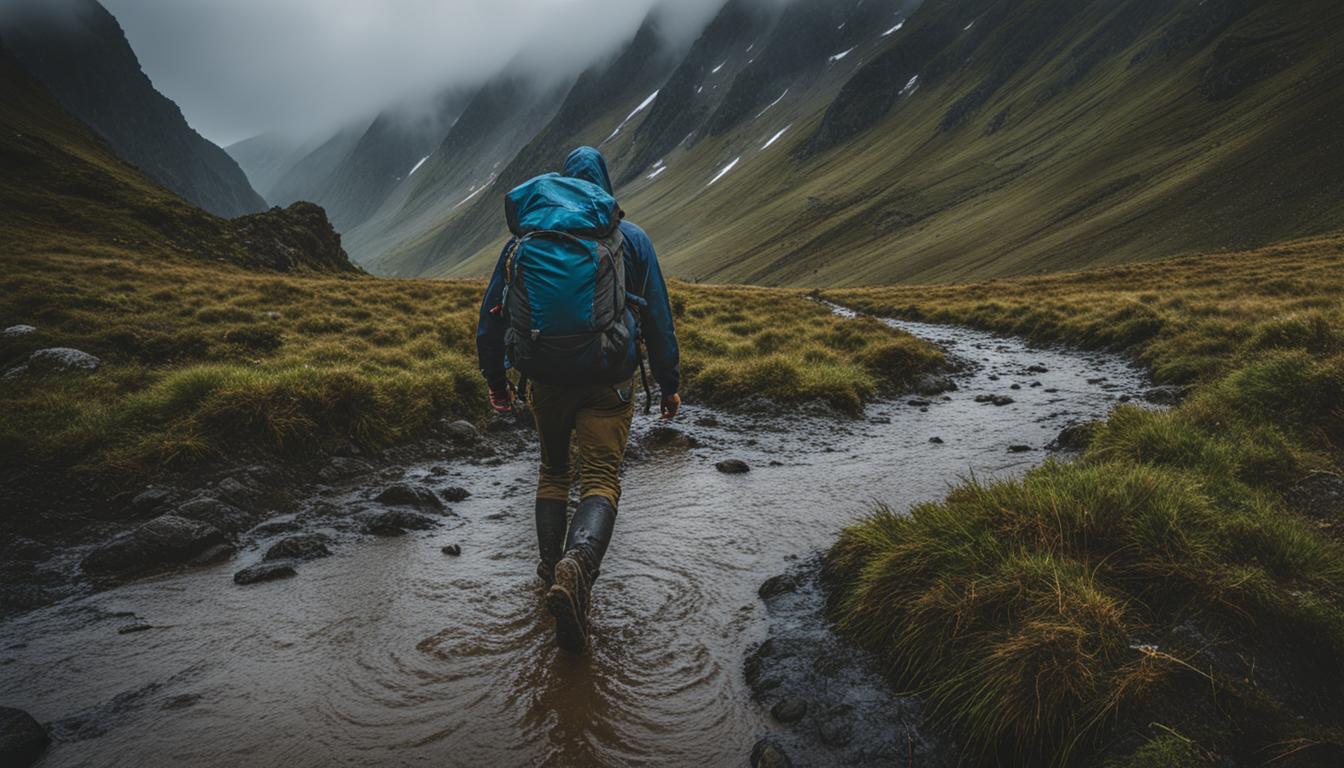 How to backpack safely in rainy conditions