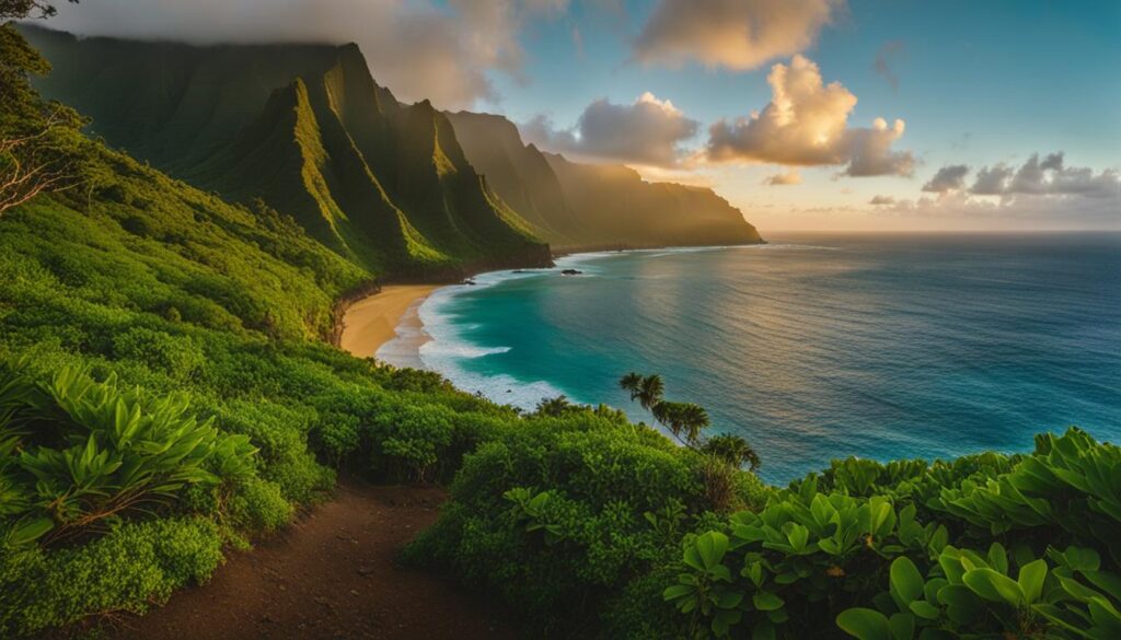 Kalalau Trail in Kauai, Hawaii