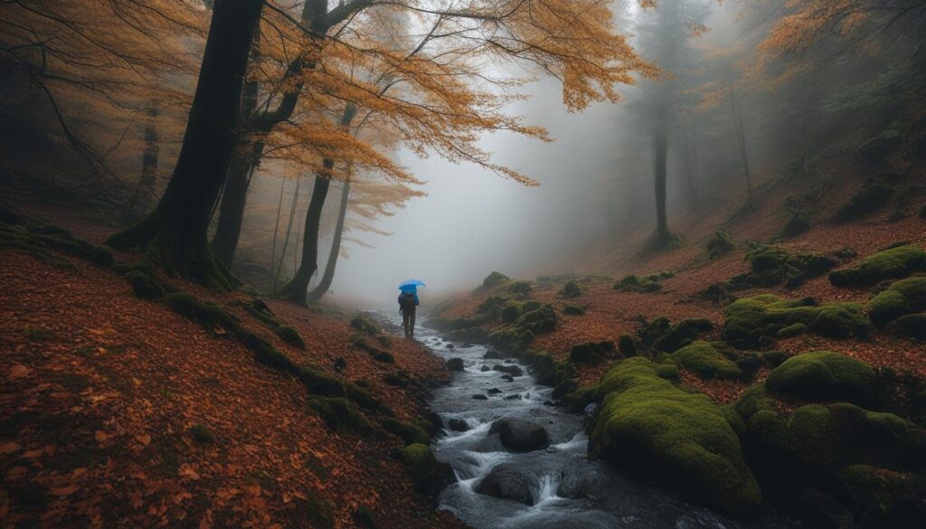 Rainy hiking